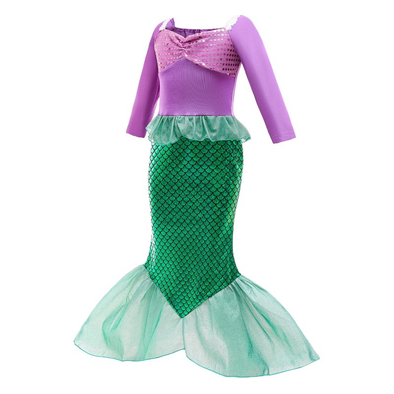 2020 Navidad niños sirena princesa vestido de primavera y verano nuevo bebé cola de pez vestido de bola