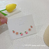 Fuchsia silver needle, earrings, cute fruit summer fresh set, silver 925 sample