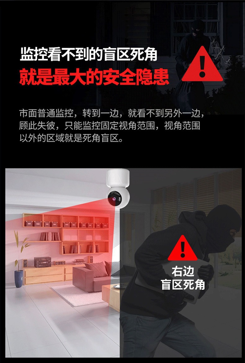 V380双镜头4G高清夜视智能监控摄像头室内家用wifi手机远程监控头