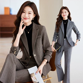 职业女裤套装;小西装;女式衬衫