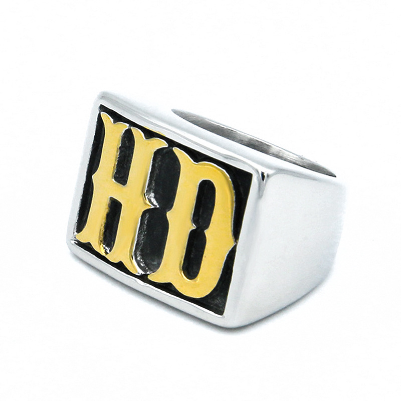 24g Weight Rings Classification 1 Piece Quantity Street Occasion Titanium Steel Material Letter, Simple Pattern Men's Gender Hip-Hop Style Men's Hip-Hop Rings Letter Simple Titanium Steel Men Signet Rings 7