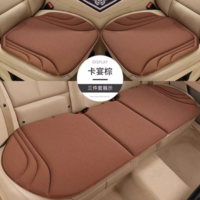 Rear Seat, No Installation Required, Breathable, Four Seasons Pad - cayenne-brown-full-car-three-piece-set-seaweed-fiber