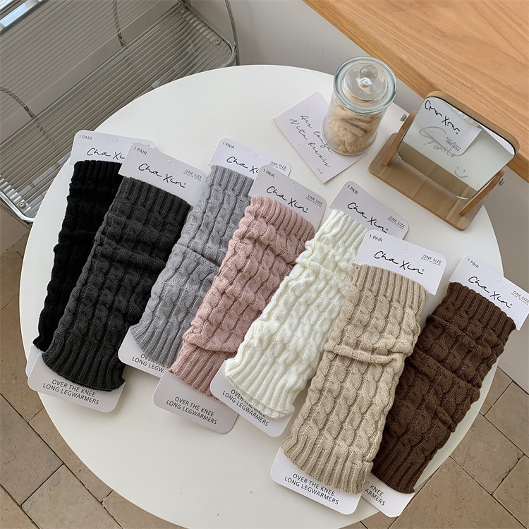 针织麻花袜套袜子女日系亚文化jk辣妹腿套百搭秋季保暖女堆堆袜
