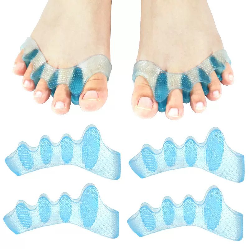 新款脚趾外翻矫正器带按摩点五趾分开重叠脚趾分离护指器柔软硅胶