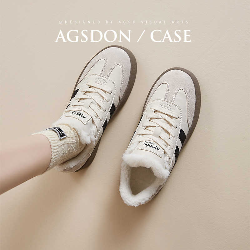 Augu Lion Dengde zapatos de entrenamiento para mujeres 2026 primavera nuevos zapatos de suela gruesa de terciopelo casuales Gump zapatos deportivos pequeños zapatos blancos de moda