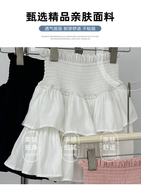 白色蓬蓬短裙女夏季2025新款甜美芭蕾蛋糕裙高腰显瘦a字半身裙裤|undefined