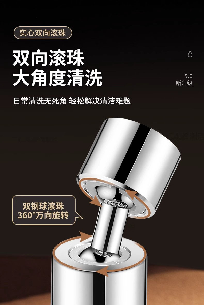 Kitchen faucet extender, universal rotatable, household filtration and water purification three-position scratch-off splash-proof head faucet connector undefined