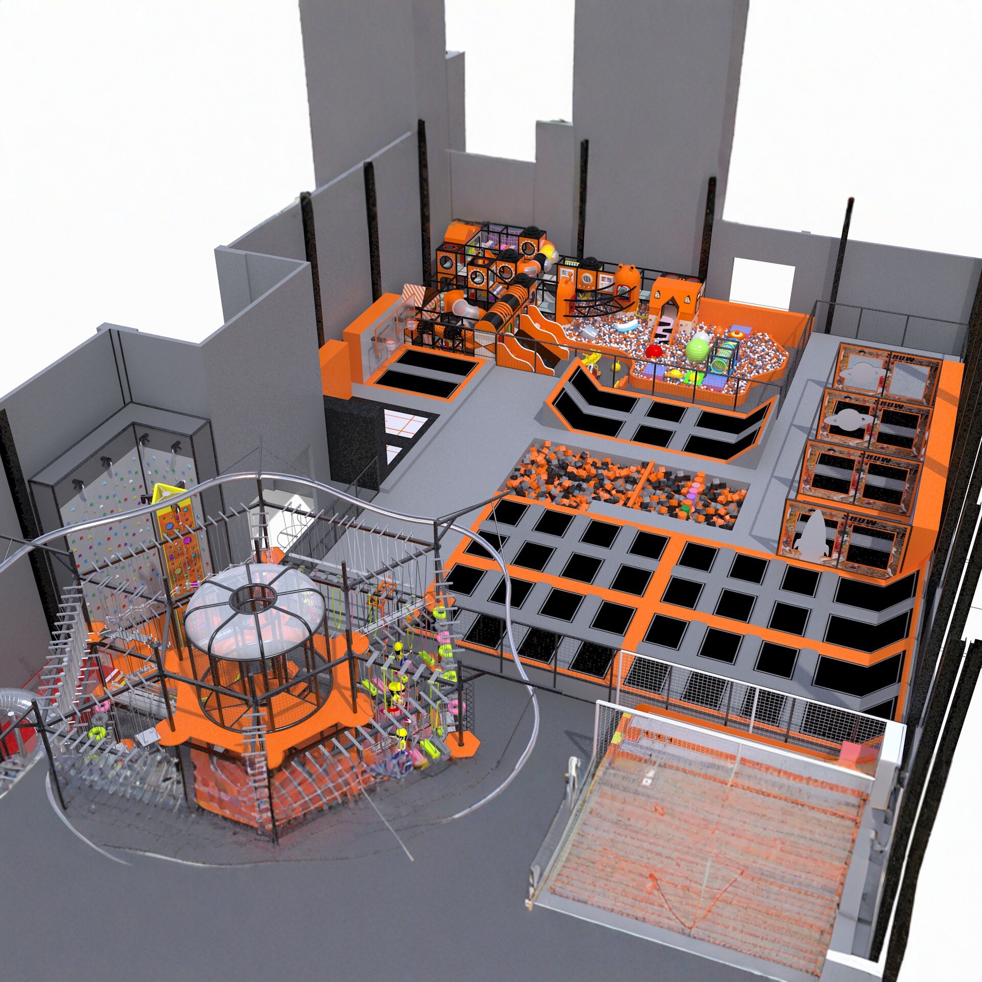 成人蹦床公园定制商场娱乐广场玩具蹦蹦床小区设施不锈钢滑梯