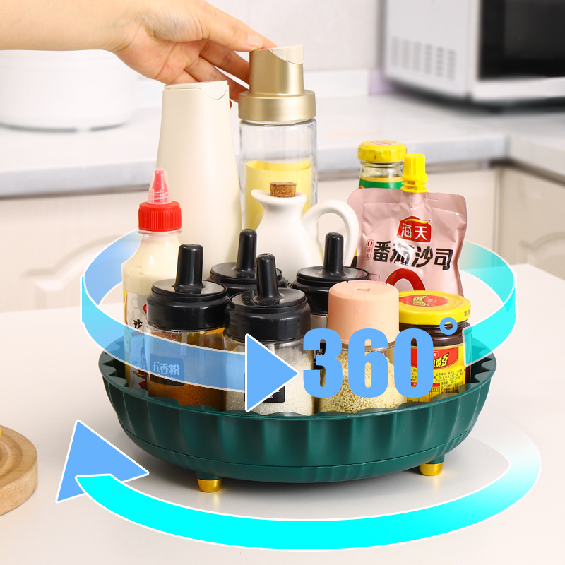 Kitchen shelf multi-purpose oil salt jam sauce vinegar dedicated storage box snack tray rotating seasoning holder shelf