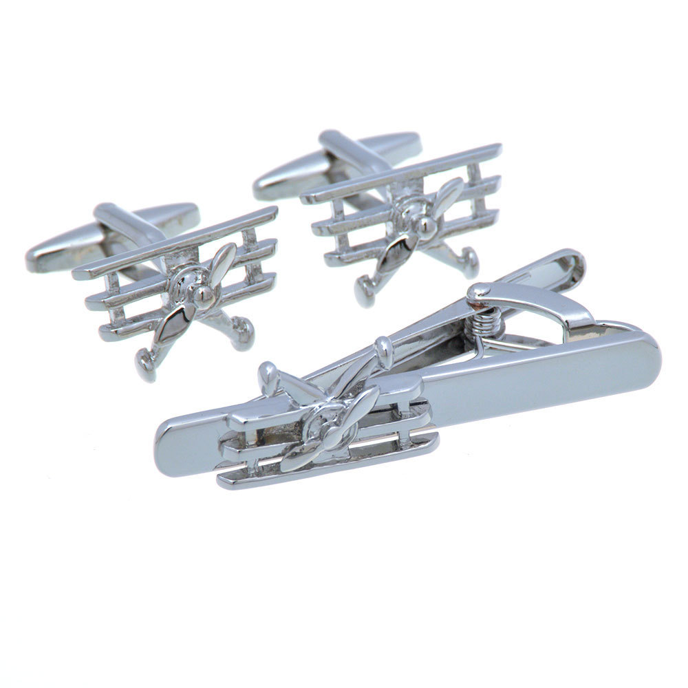 Tie Clip Cufflinks Set Note Cufflinks Airplane Cufflinks Men's Cuff Cuff Nails_voghion.com