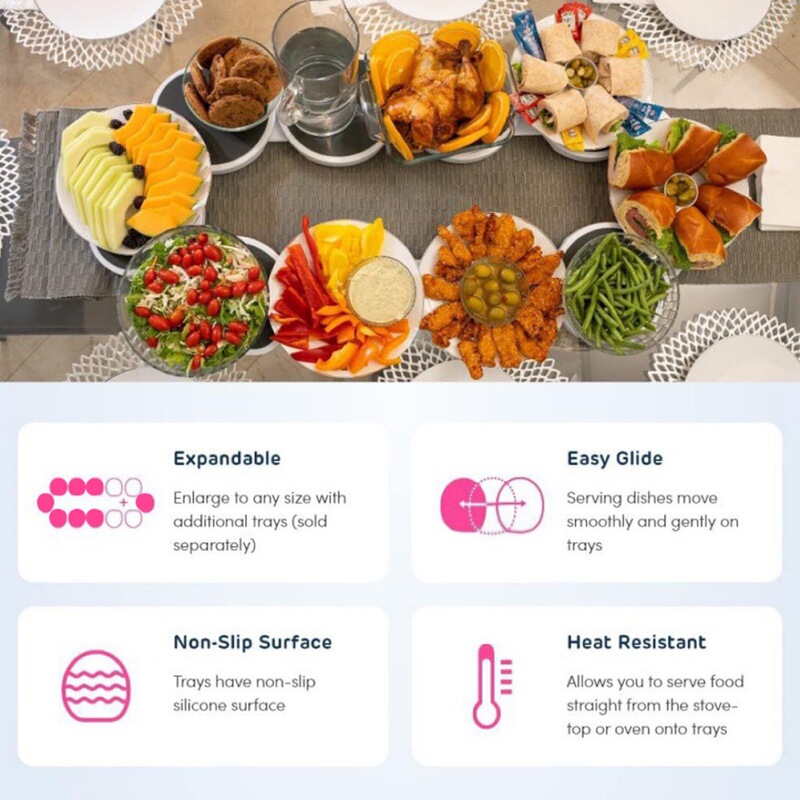 ロングテーブル回転ディナープレート Lazy Susan Revolution ダイニングテーブル回転ラック ダイニングテーブル ディナープレート クロスボーダー|undefined