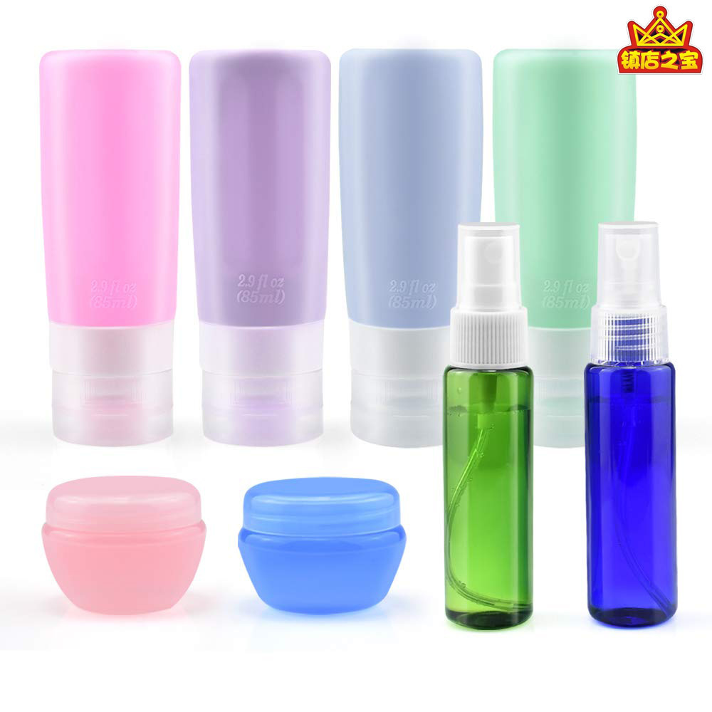 新款大容量洗发水乳液化妆品带喷头大容量挤压硅胶旅行分装瓶套装