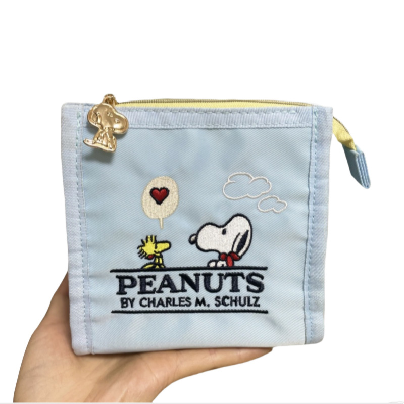 강아지 수직 수납 사각 가방 하늘색