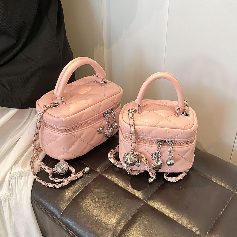 包包女2024夏季新款時尚小香風菱格鏈條包高級感簡約單肩女包