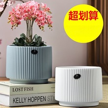 陶瓷花盆简约ins轻奢清仓大号特大号带托盘家用吊兰绿植肉肉盆栽