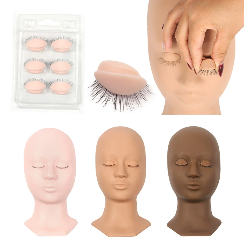 Eyelash Practice Mannequin Head, Removable Replaceable Eyelids, Realistic Reusable