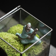 Creative Ceramic Geyao Small Figure Succulent Planter Garden Ornament Pet Micro Landscape Design Landscape Ornament