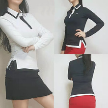 秋冬新款女装高尔夫球衣T运动休闲户外修身排汗polo衫透气恤长袖