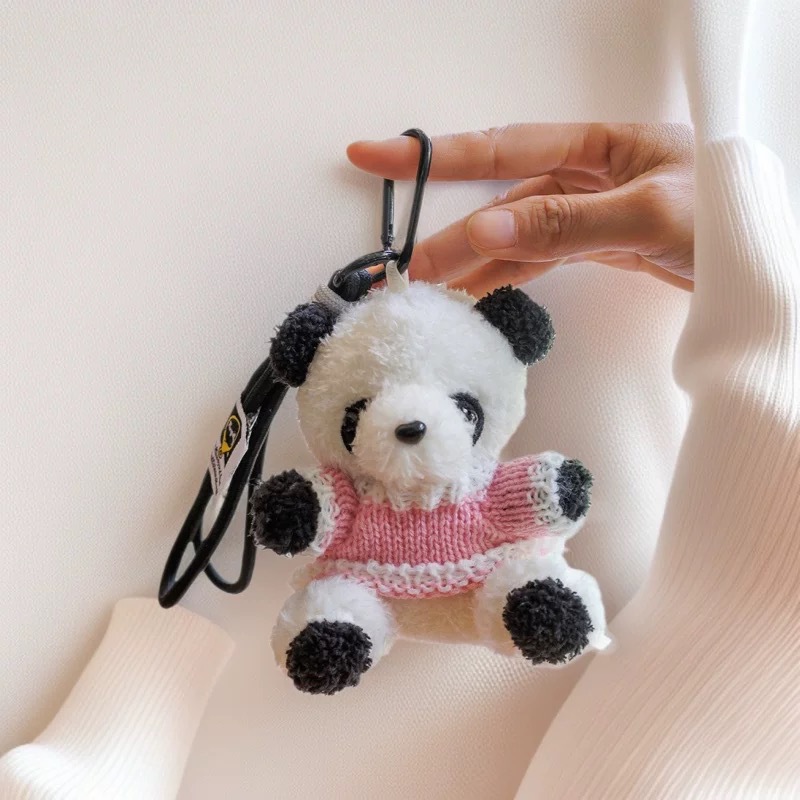 Caricatura panda peluche colgante oso espacial bolsa colgar decoración Wenchuang peluche muñeca llavero regalo para parejas