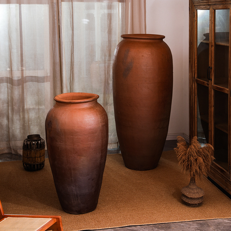 Botella de cerámica de gran tamaño de suelo de caviar de color de cerámica delgada de altura de 1,6 m combinación de vasos de cerámica silenciosos botella de vestíbulo del hotel