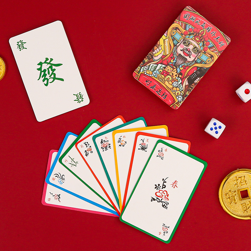 Portable, Thickened, Mini Mahjong Playing Cards, Home Use, Travel Mahjong Sparrow Playing Cards