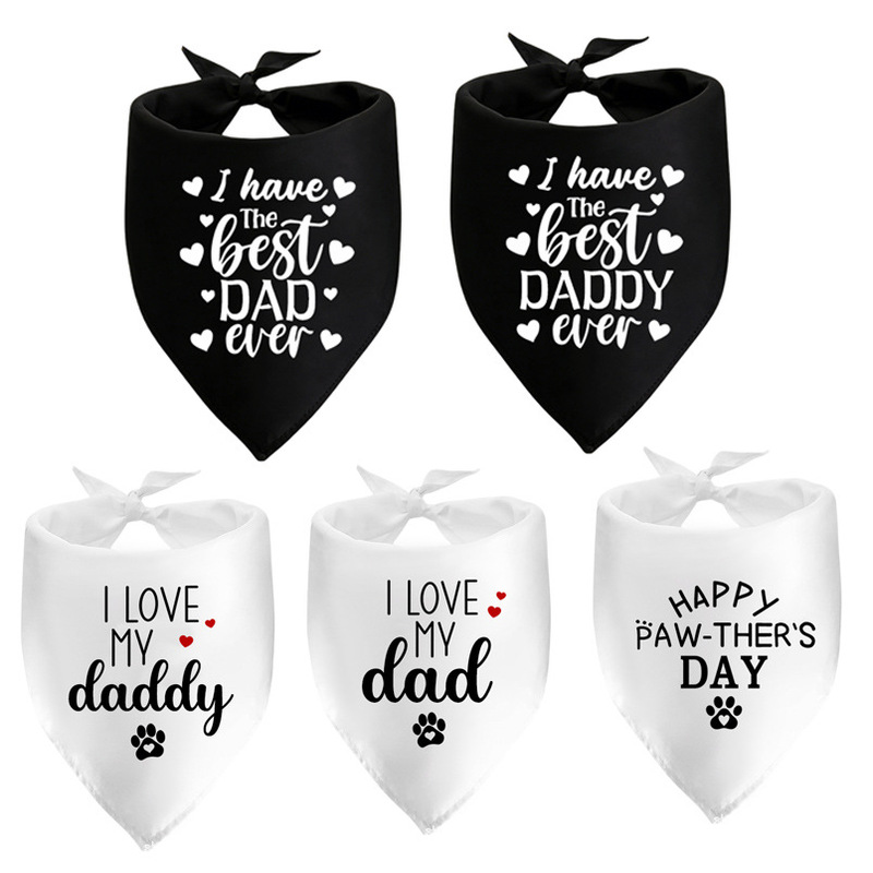 Pet Bandana Father's Day Dog Bandana Cat Neck Scarf Paw-Ther's Day Pet Scarf