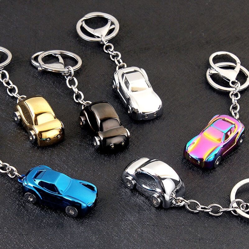 Led Lighting Night Light Simulation Car Model Keychain Pendant for Men and Women, Free Custom Engraving