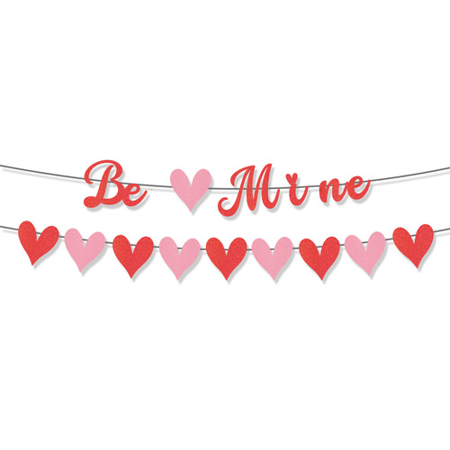 Valentine's Day Proposal Wedding Party Decoration Happy Valentine's Day Banner and Flower Wholesale Customization