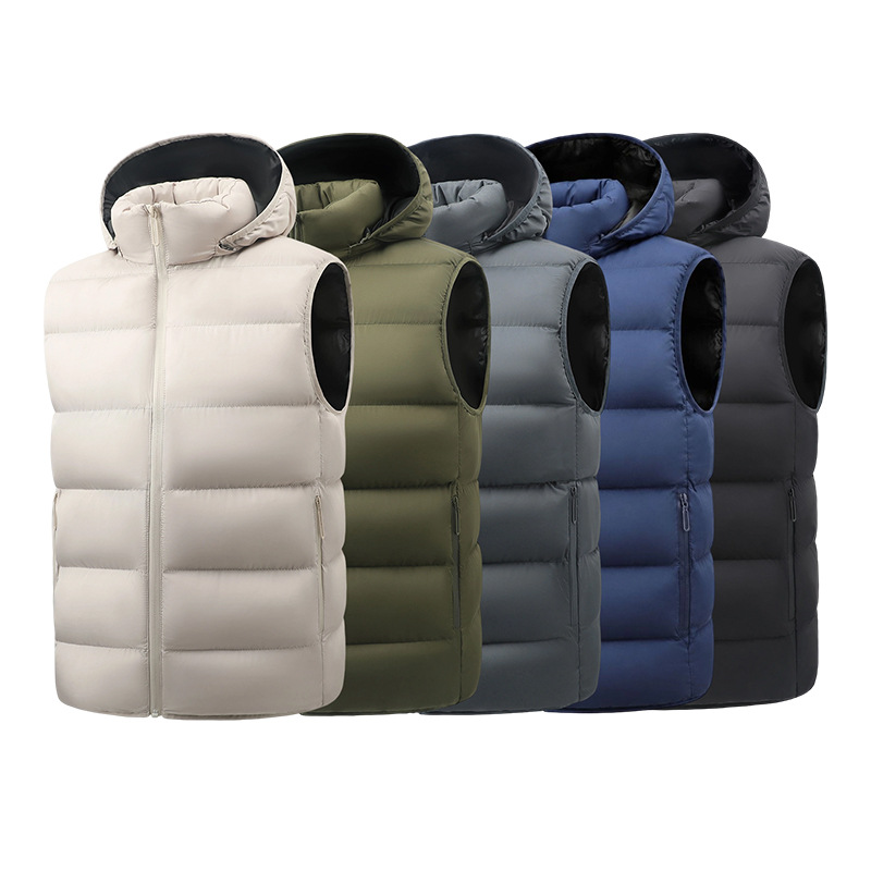 Cross-border new autumn and winter men's cotton vest, fashionable and casual, thickened with pearl cotton for warmth, wholesale