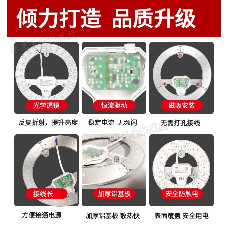 FSL Foshan iluminación LED techo mecha redonda reforma placa de lámpara renovación fuente de luz anular reemplazo panel de lámpara doméstica