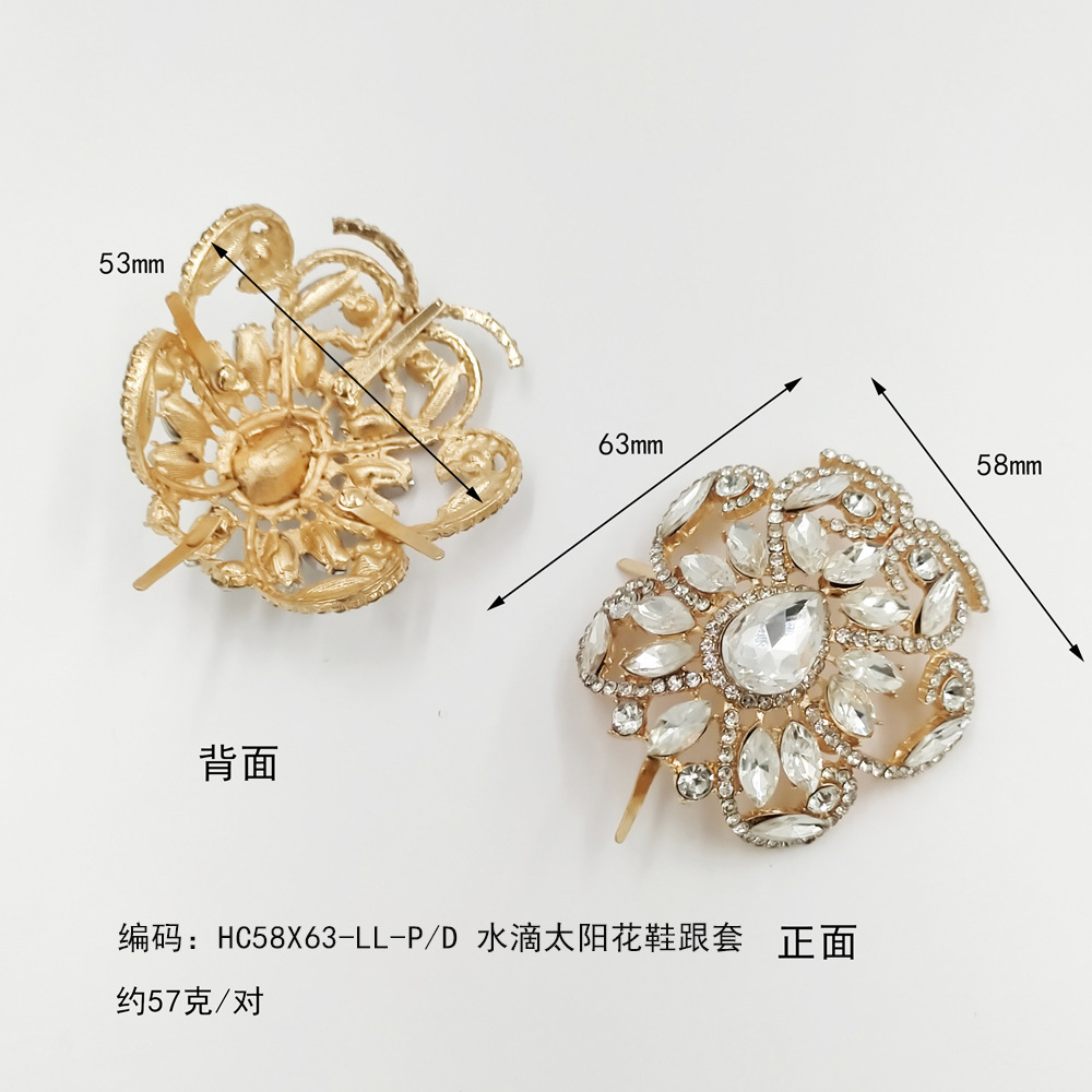 Zapatos complejos retro chinos con Phoenix-tipo talón decoración hueco metal pieza accesorios zapatos de boda zapatos de tacón alto zapato femenino cubierta