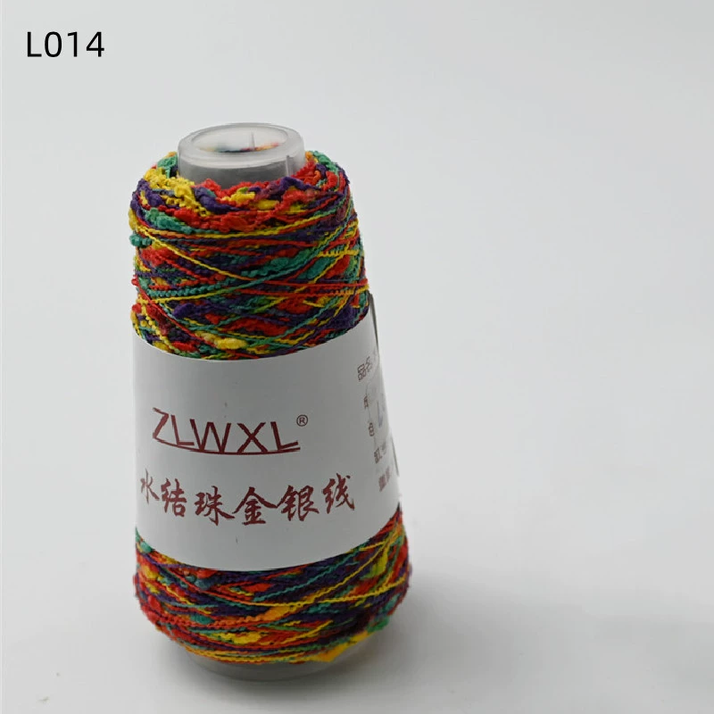 Woven silk threads handmade, 50 gram, gold and silver