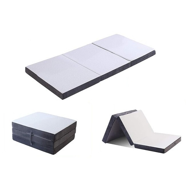 Cross-border Portable Three-fold Mat Removable and Washable High Density Memory Foam Camping Folding Mattress Sponge Memory Mattress