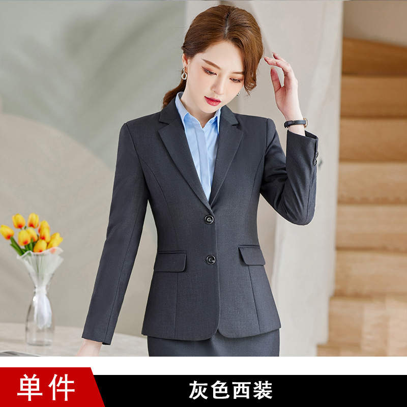 女性用黒スーツ、春秋プロフェッショナルフォーマルスーツ、高級公務員職場面接作業服|undefined
