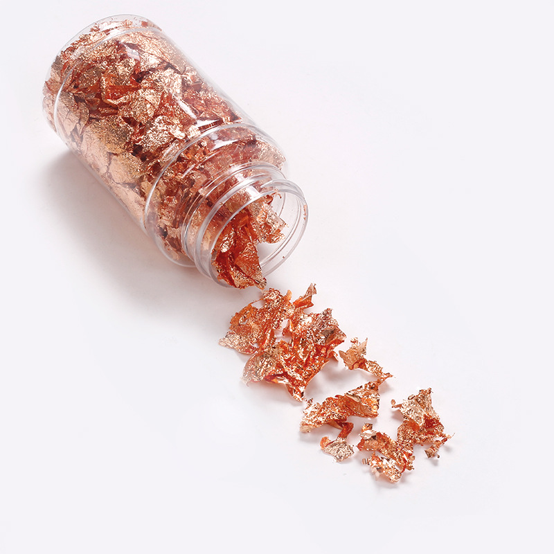 Joyas de uñas de papel de lámina de oro y plata de lámina de estaño fragmentos de red rojo explosivo conchas pegatinas de esmalte de uñas decorativas botellas