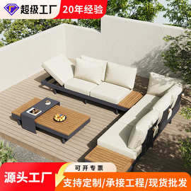 柚木户外沙发庭院阳台花园别墅酒店实木防腐木藤椅沙发家具