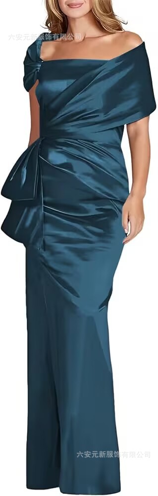 Comercio exterior de Europa y los Estados Unidos Amazon AliExpress nuevo vestido de baile de satén de cola de pez azul tibetano vestido de boda de madres