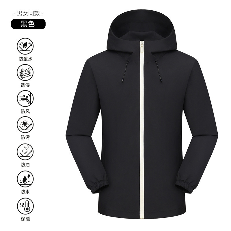 Trajes de trabajo de manga larga de una sola capa delgada abrigo tres armadura personalizada logotipo de impresión al aire libre uniformes de grupo bordados
