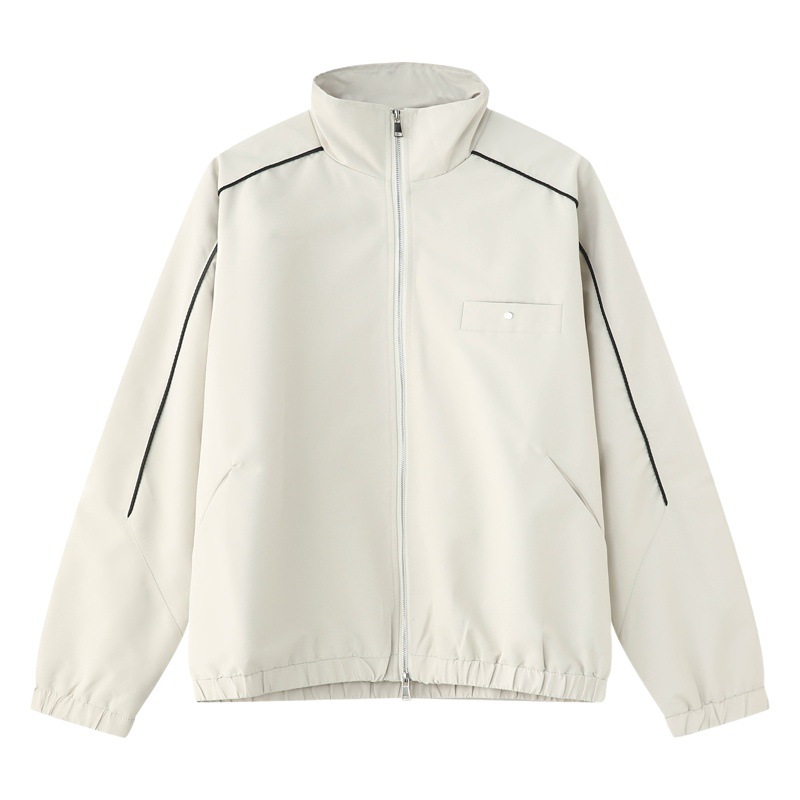 Mtlclothes ropa de Hombre | 2023 otoño nuevo americano pu Shuai lado rayado casual traje deportivo Suelto