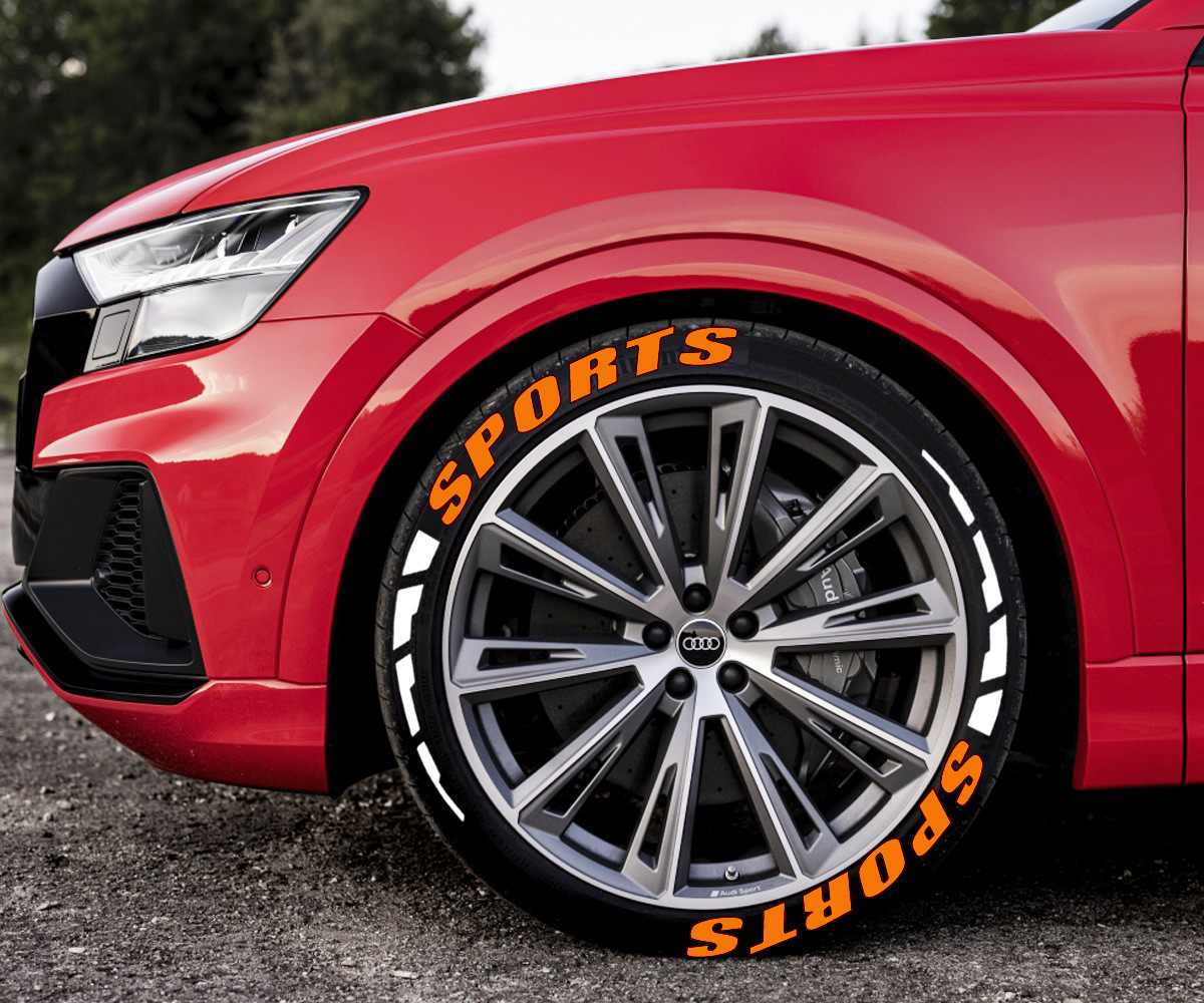 [SPORTS] car and motorcycle tire letter stickers pvc rubber material car modified wheel