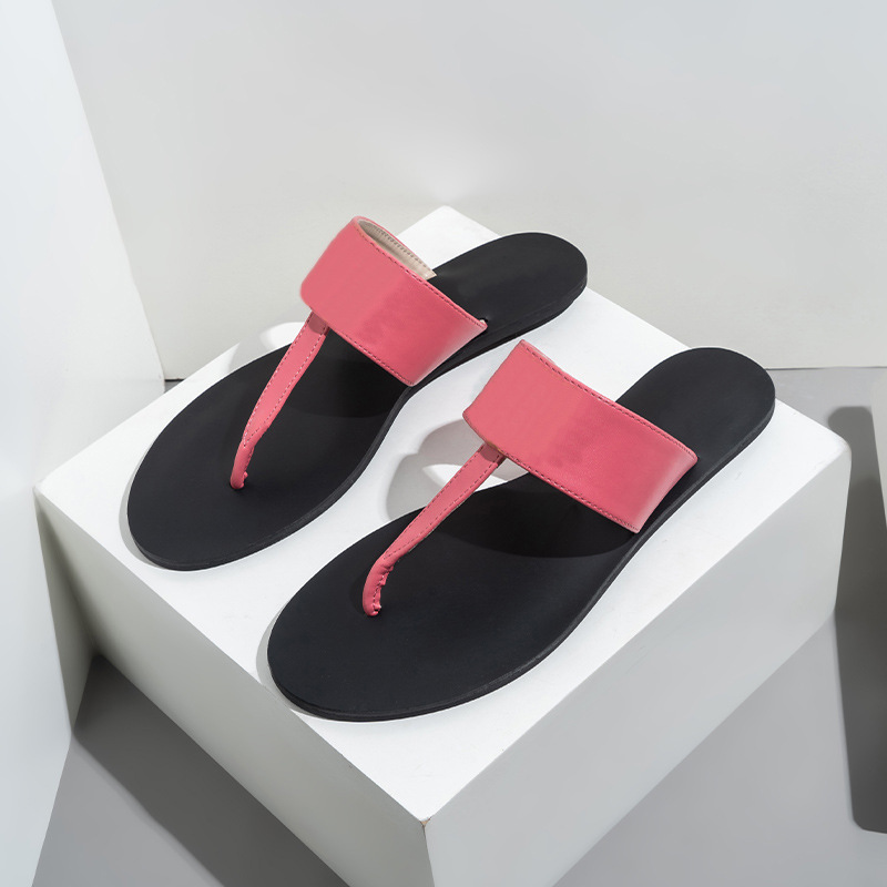 Women's Herringbone Flat Sandals Designer Style Summer Slides_voghion.com