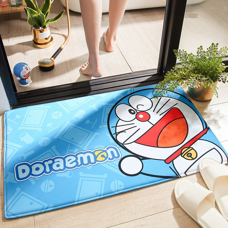 Мультяшный водопоглощающий Быстросохнущий коврик для ванной комнаты Doraemon, утолщенный Противоскользящий коврик для домашнего туалета, дверной коврик для туалета