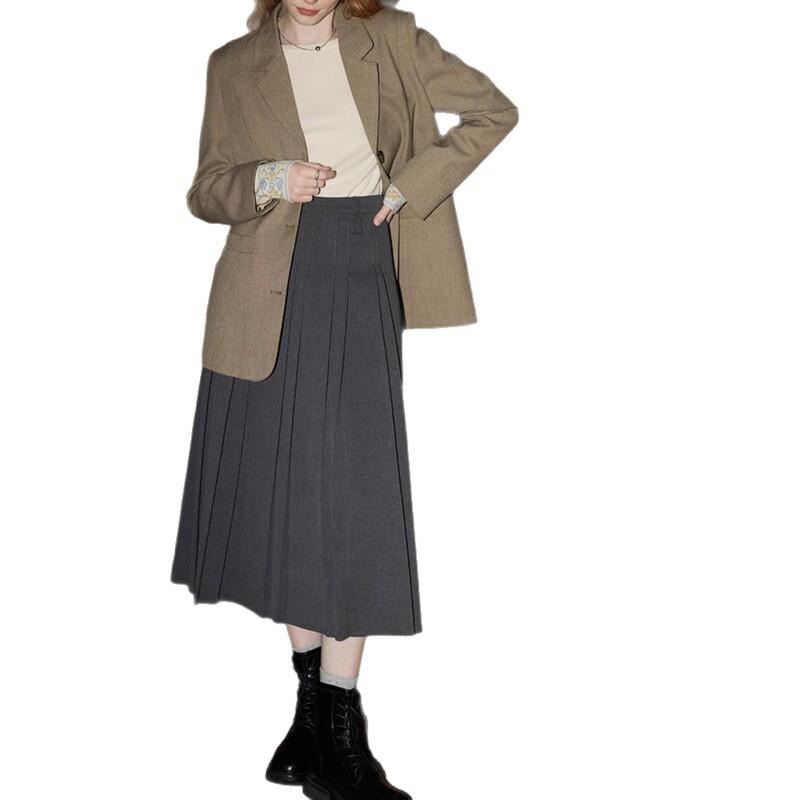 预售复古西装外套女装2025年春秋新款知识分子范西服|undefined