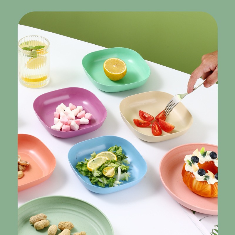 Simple Wheat Straw Bone Dish Suit Household Snack Plate