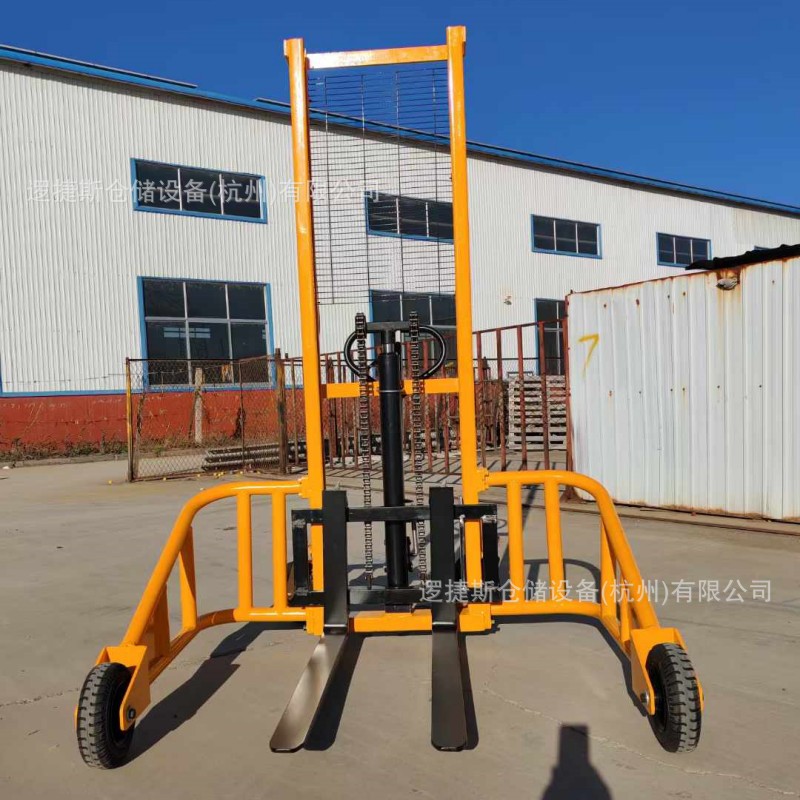 户外手动大轮搬运车非标手动液压堆高车步行式800kg1吨叉车