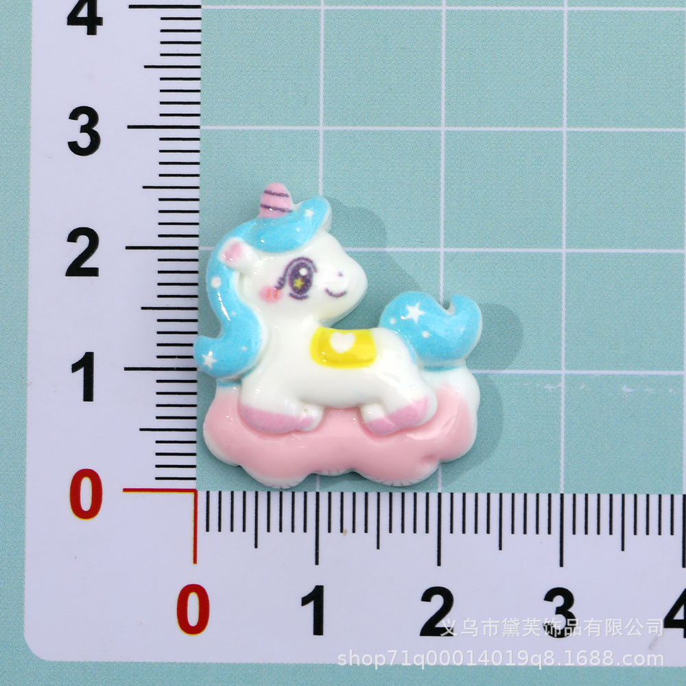 Dibujos animados Luna unicornio accesorios de resina DIY accesorios para el cabello teléfono móvil Shell papelería clave colgante hecho a mano material al por mayor