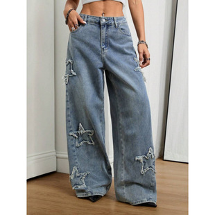 M 97221 Star Patch Denim Pants ������N��ţ��ѝ�羳���u