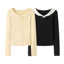 长袖针织衫内搭2025秋冬季新款女装黄色上衣毛衣打底衫KSA2508006