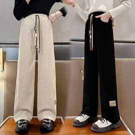 女童休闲阔腿裤春秋季2024韩版新款大童宽松儿童秋装直筒裤子春秋