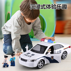 公安警車玩具車警車110男孩警察玩具聲光車模慣性車批發代發